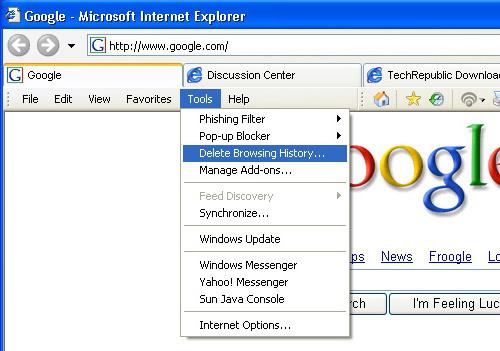 Ako odstrániť históriu v programe Internet Explorer,