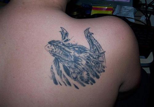 drak tetovanie na pleci